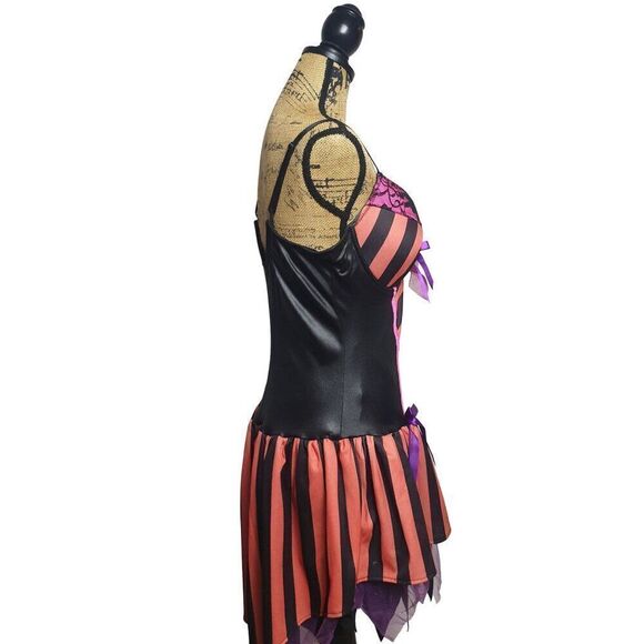 Women's Halloween Witch Costume Corset Dress & Gloves Set With Purple Bows XL - Picture 4 of 9